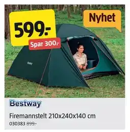 Jula Firemannstelt 210x240x140 cm, NOK 599 tilbud