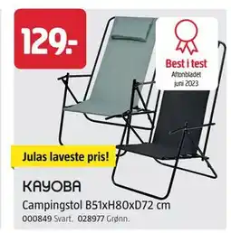 Jula Campingstol B51xH80xD72 cm, NOK 129 tilbud
