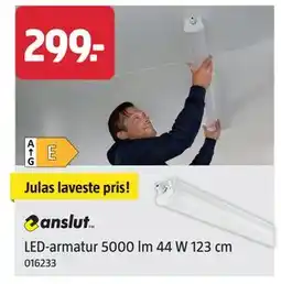 Jula LED-armatur 5000 lm 44 W 123 cm, NOK 299 tilbud