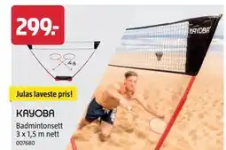 Jula Badmintonsett 3 x 1,5 m nett, NOK 299 tilbud