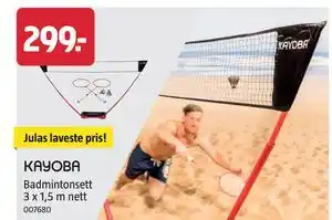 Jula Badmintonsett 3 x 1,5 m nett, NOK 299 tilbud