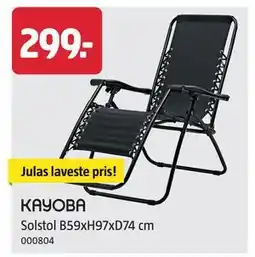 Jula Solstol B59xH97xD74 cm, NOK 299 tilbud