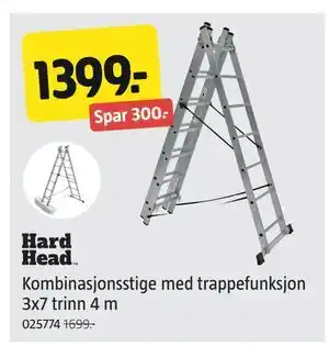 Jula Kombinasjonsstige med trappefunksjon 3x7 trinn 4 m, NOK 1399 tilbud