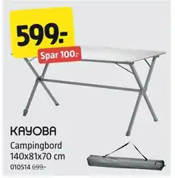 Jula Campingbord 140x81x70 cm, NOK 599 tilbud