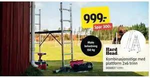Jula Kombinasjonsstige med plattform 2x6 trinn, NOK 999 tilbud