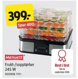 Jula Frukt-/sopptørker 245 W, NOK 399 tilbud
