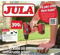 Jula Skrutrekker med batteri og lader 35 Nm 2,0 Ah 18 V, NOK 399 tilbud