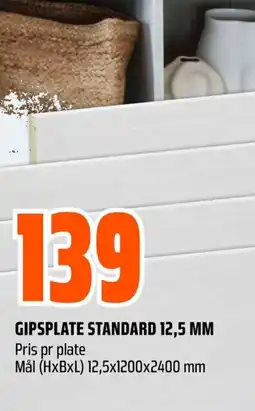 Coop Obs GIPSPLATE STANDARD 12,5 MM Pris pr plate tilbud