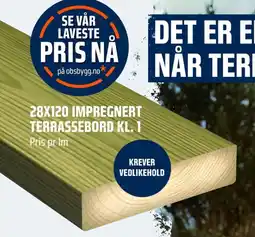 Coop Obs 28X120 IMPREGNERT TERRASSEBORD KL. 1 tilbud