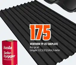 Coop Obs VERFORM TP-20 TAKPLATE Pris pr m² tilbud