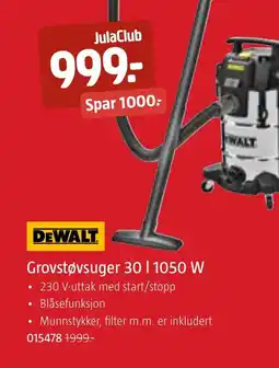 Jula Grovstøvsuger 30 | 1050 W tilbud