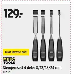 Jula MEEC TOOLS. Stemjernsett 4 deler 8/12/18/24 mm tilbud