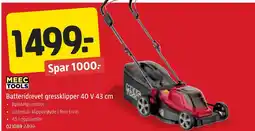 Jula MEEC TOOLS Batteridrevet gressklipper 40 V tilbud