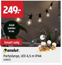 Jula Anslut. partyslynge, led 4,5 m ip44 tilbud