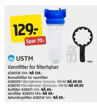 Jula USTM Vannfilter for filterhylser tilbud
