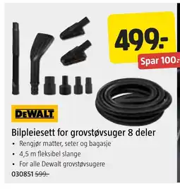 Jula DEWALT Bilpleiesett for grovstøvsuger 8 deler tilbud