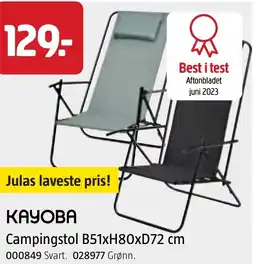 Jula KAYOBA Campingstol B tilbud