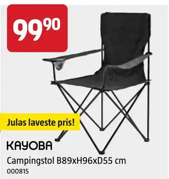 Jula KAYOBA Campingstol tilbud