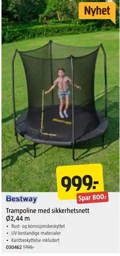 Jula Bestway Trampoline med sikkerhetsnett tilbud