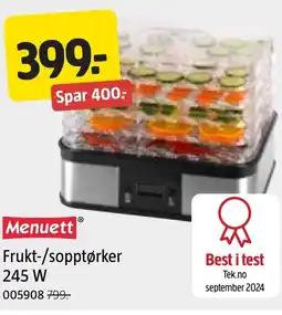 Jula Menuett Frukt-/sopptørker tilbud