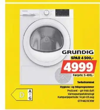 POWER GRUNDIG Tørketrommel Hygiene- og tidsprogrammer tilbud