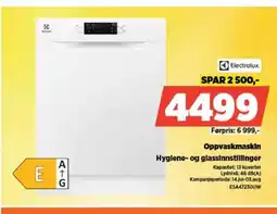 POWER Electrolux Oppvaskmaskin Hygiene- og glassinnstillinger tilbud