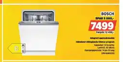 POWER BOSCH Integrert oppvaskmaskin Inkluderer stillegående Silence-program tilbud
