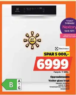 POWER Electrolux Oppvaskmaskin Vasker glass trygt tilbud