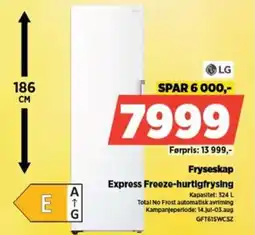 POWER LG Fryseskap Express Freeze-hurtigfrysing tilbud