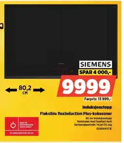 POWER SIEMENS Induksjonstopp Fleksible flexInduction Plus-kokesoner tilbud