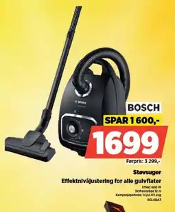 POWER BOSCH Støvsuger Effektnivåjustering for alle gulvflater tilbud