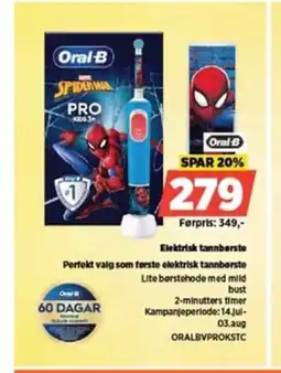POWER Oral B Elektrisk tannbørste Perfekt valg som første elektrisk tannbørste tilbud