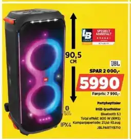POWER JBL Partyhøyttaler RGB-lyseffekter tilbud