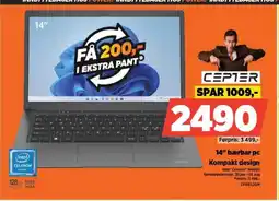 POWER CEPTER 14" bærbar pc Kompakt design tilbud