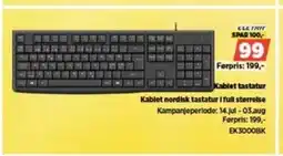 POWER Kablet tastatur Kablet nordisk tastatur i full størrelse tilbud