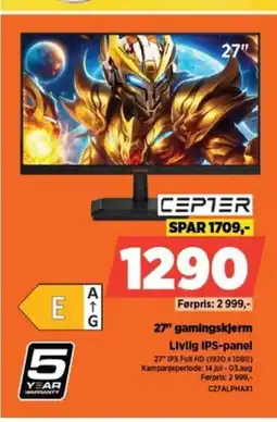 27" IPS Full HD (1920 x 1080) Kampanjeperiode: 14 Jul - 03.aug