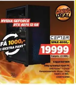 POWER CEPTER E-Sport R47 WIFI Stillg og kraftig E-Sport PC tilbud