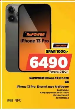 POWER REPOWER IPhone 13 Pro 128 IPhone 13 Pro. Enormt mye kraftigere tilbud