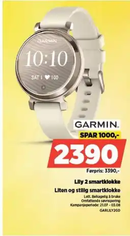 POWER GARMIN Lily 2 smartklokke Liten og stilig smartklokke tilbud