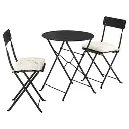 IKEA SundsÖ Bord og 2 klappstoler, utendørs antrasitt/antrasitt Kuddarna lys grå-beige, 65 cm tilbud