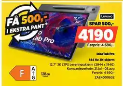 POWER IdeaTab Pro, NOK 4190 tilbud