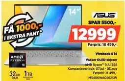 POWER Vivobook S 14, NOK 12999 tilbud