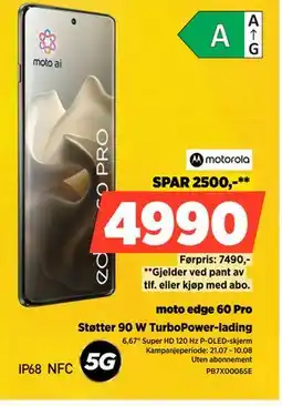 POWER moto edge 60 Pro, NOK 4990 tilbud
