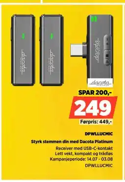 POWER Styrk stemmen din med Dacota Platinum, NOK 249 tilbud