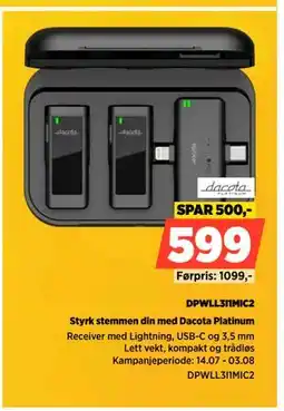 POWER Styrk stemmen din med Dacota Platinum, NOK 599 tilbud