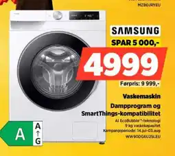 POWER SAMSUNG Vaskemaskin SmartThings-kompatibilitet tilbud