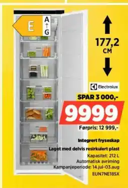 POWER ELECTROLUX Integrert fryseskap tilbud