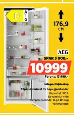 POWER AEG Integrert kjøleskap tilbud