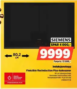 POWER SIEMENS Fleksible flexInduction Plus-kokesoner tilbud