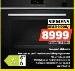 POWER SIEMENS Integrert stekeovn Kok som en proff med automatiske programmer tilbud